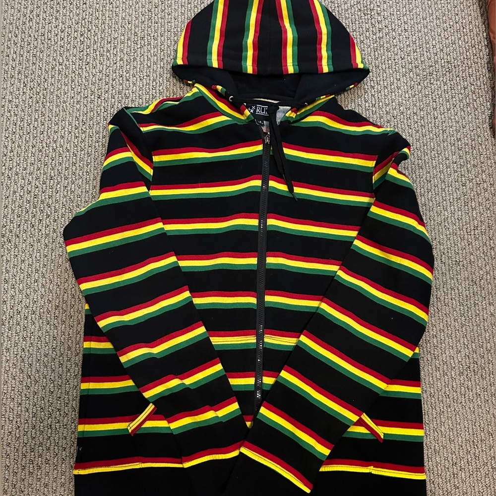 XXXRUDE 90’s Striped Skater Zip Up